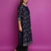 Navy Blue Three-Quarter Sleeve Layered Kurta – A Blend of Elegance and Comfort - Image 4