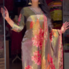Woven Design Silk Blend Straight Kurta With Palazzos & Dupatta - Image 2