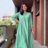 Embroidered Below Knee-Length Festive Women's Regular Fit Kurta - Image 8