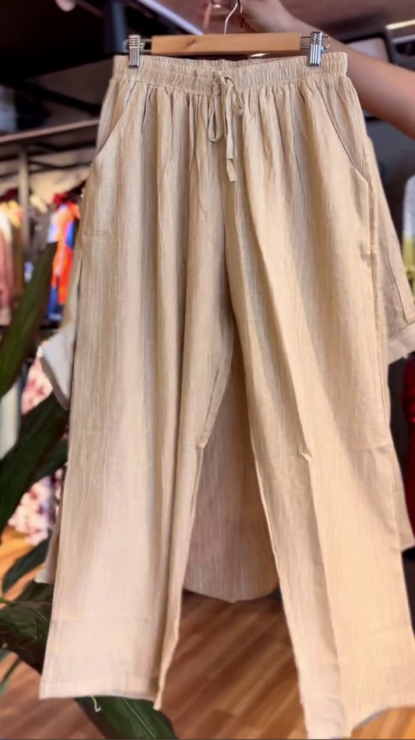 Buy Off White  Hand Applique Cutwork Flower Collar Shirt And Pant Set - Image 4