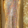 Georgette Floral Printed & Hand Embroidered Pre-Draped Saree Set
