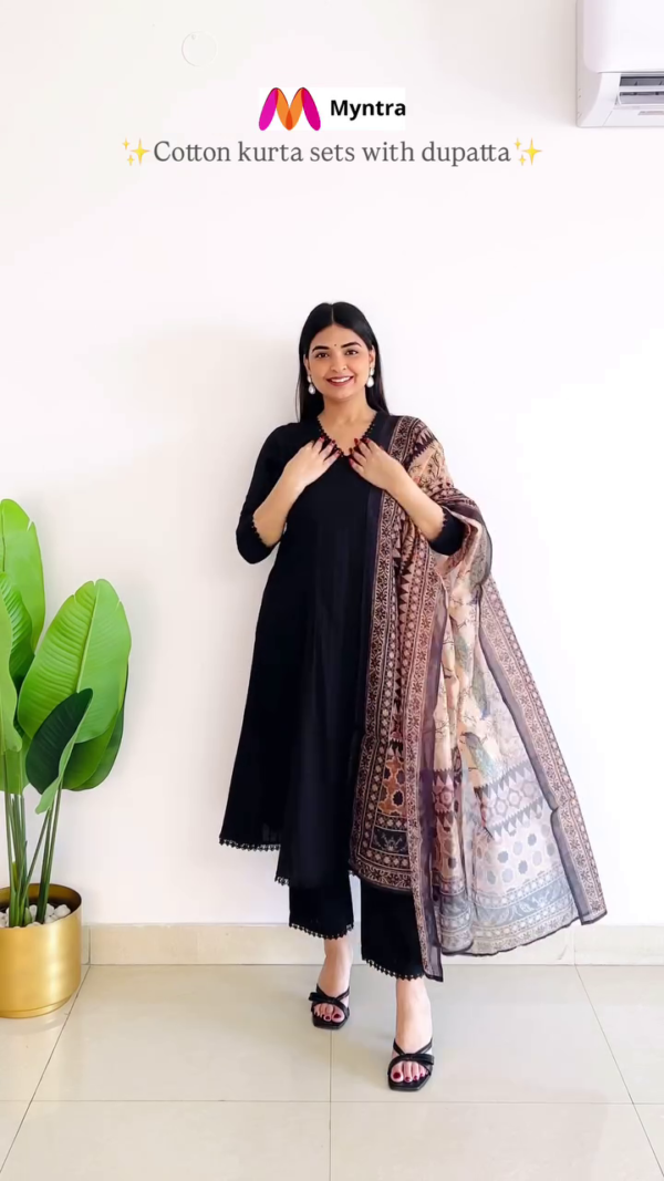 Womens Beautiful Kurti With Pant and Dupatta Set Latest Design Fashionable - Image 5