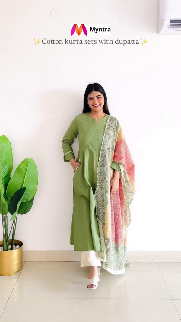 Womens Beautiful Kurti With Pant and Dupatta Set Latest Design Fashionable - Image 2