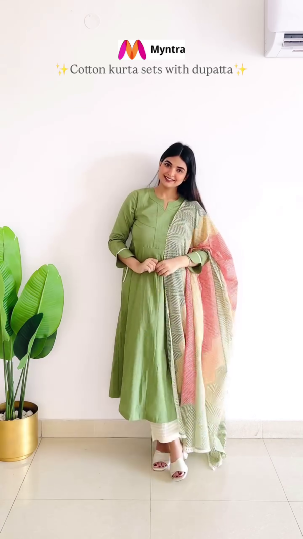 Womens Beautiful Kurti With Pant and Dupatta Set Latest Design Fashionable - Image 8