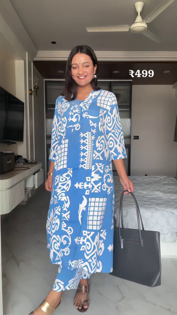 Buy Women Premium Cotton Kurti with Pant - Image 3