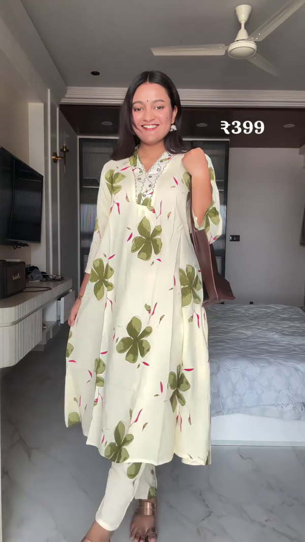 Buy Women Premium Cotton Kurti with Pant - Image 12